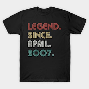 16 Years Old Vintage Legend Since April 2007 16th T-Shirt